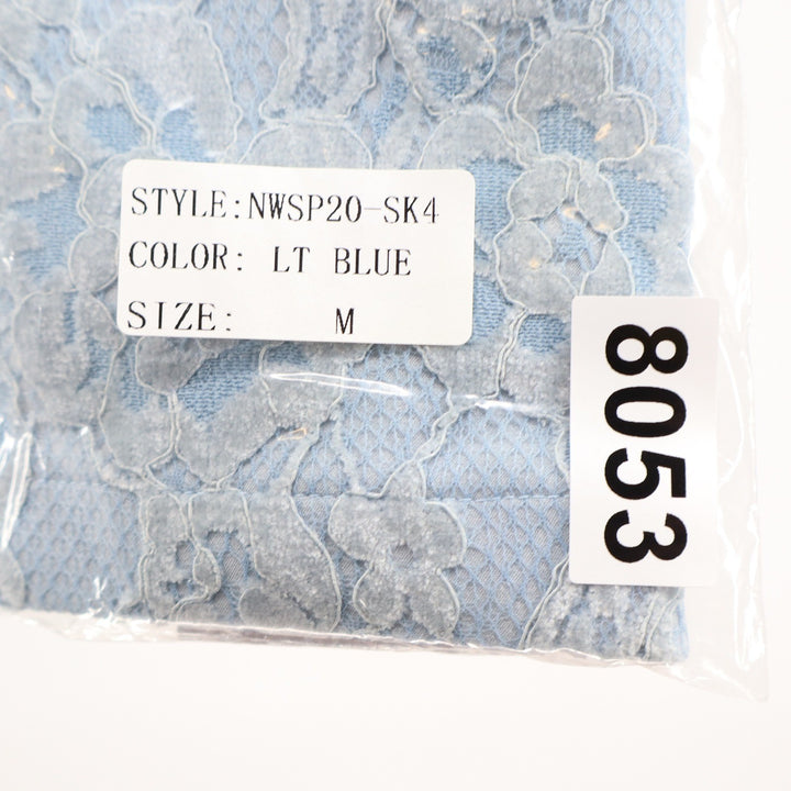 Naked Wardrobe Light Blue Floral Lace Mini Skirt Size M