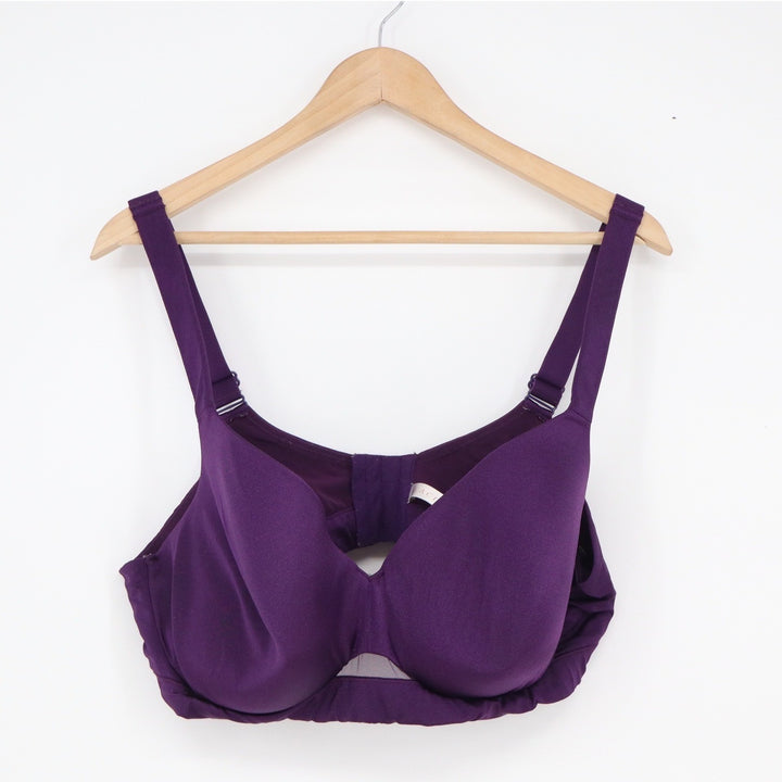 Cacique Purple Full Coverage Underwire Bra 40DD Wide Strap Seamless Support