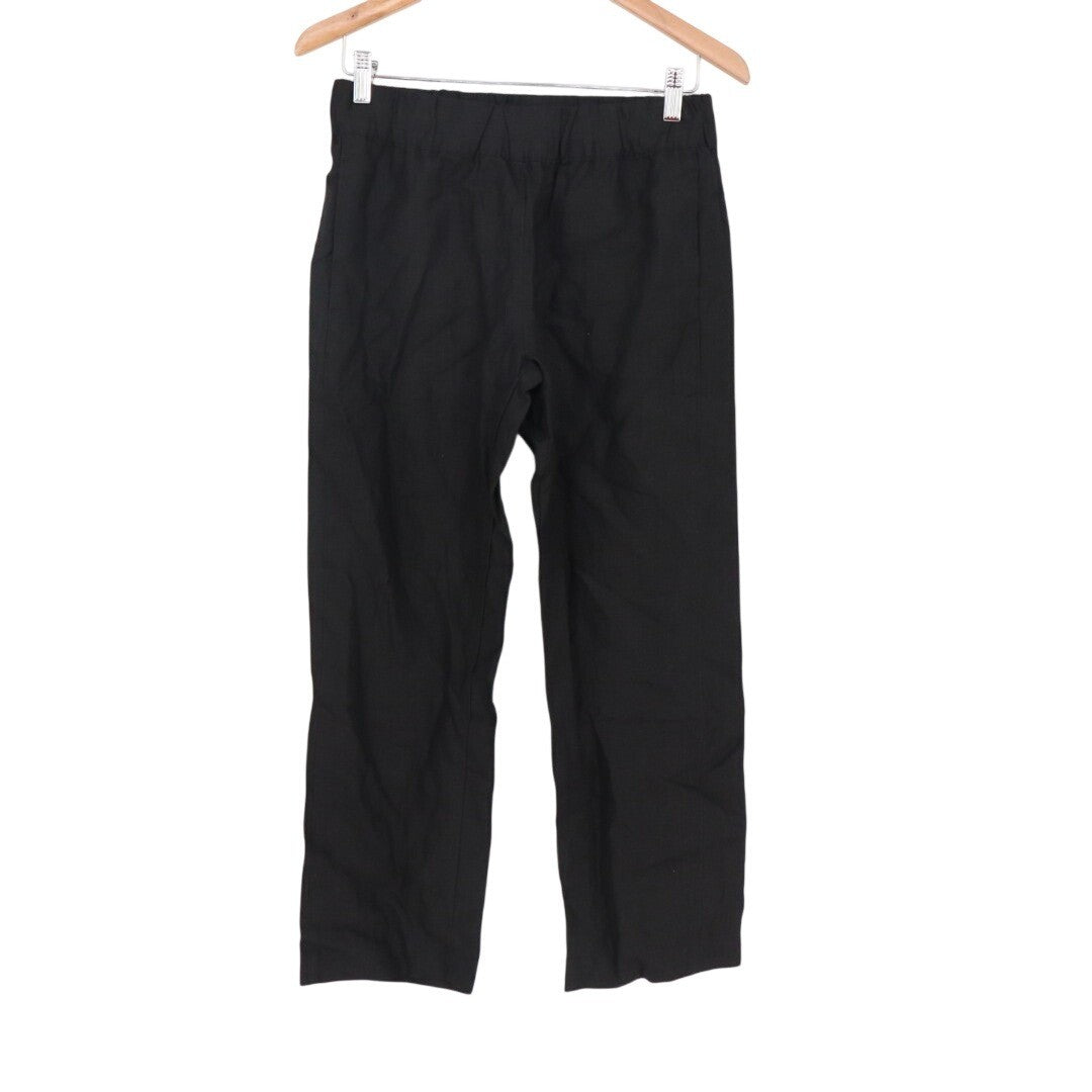 American Giant Pants Womens XS Black Linen Relaxed Fit Wide Leg Summer Wear
