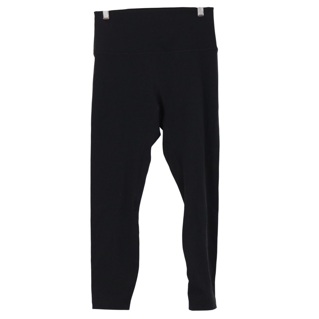 Hyba Womens High Waisted Activewear Leggings Black Cropped Size M