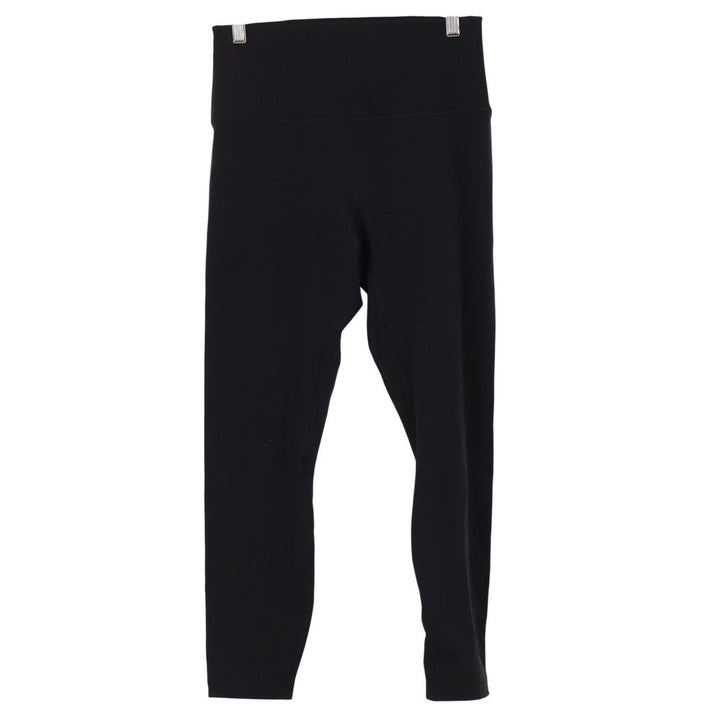 Hyba Womens High Waisted Activewear Leggings Black Cropped Size M