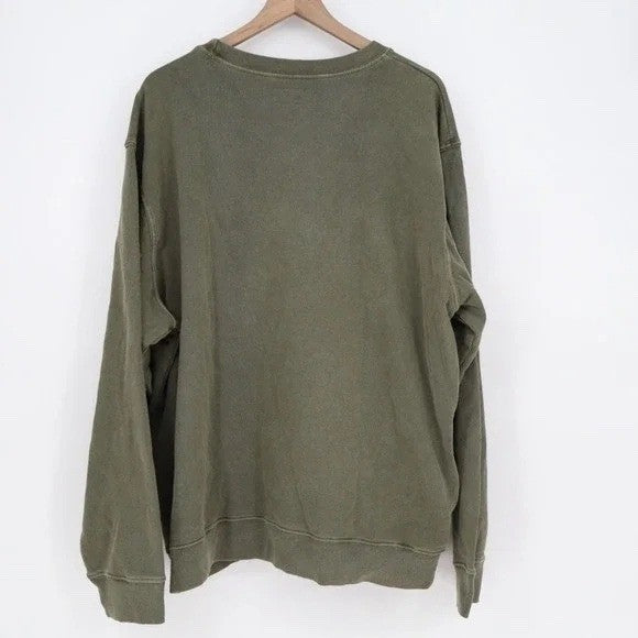 American Giant Vintage Washed Relaxed French Terry T-Shirt Mens 2XL Green Fleece