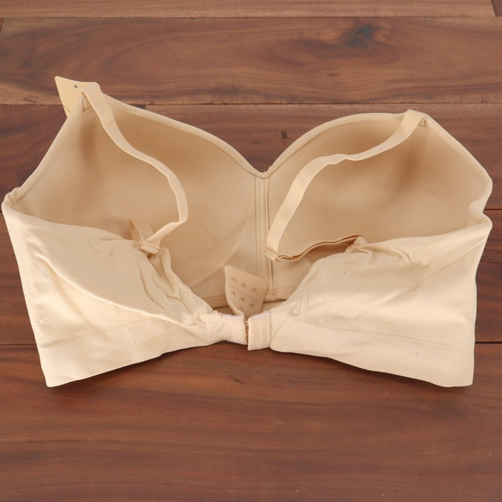 Truekind Supportive Comfort Wireless Shaping Bra Womens Large Beige Stretch