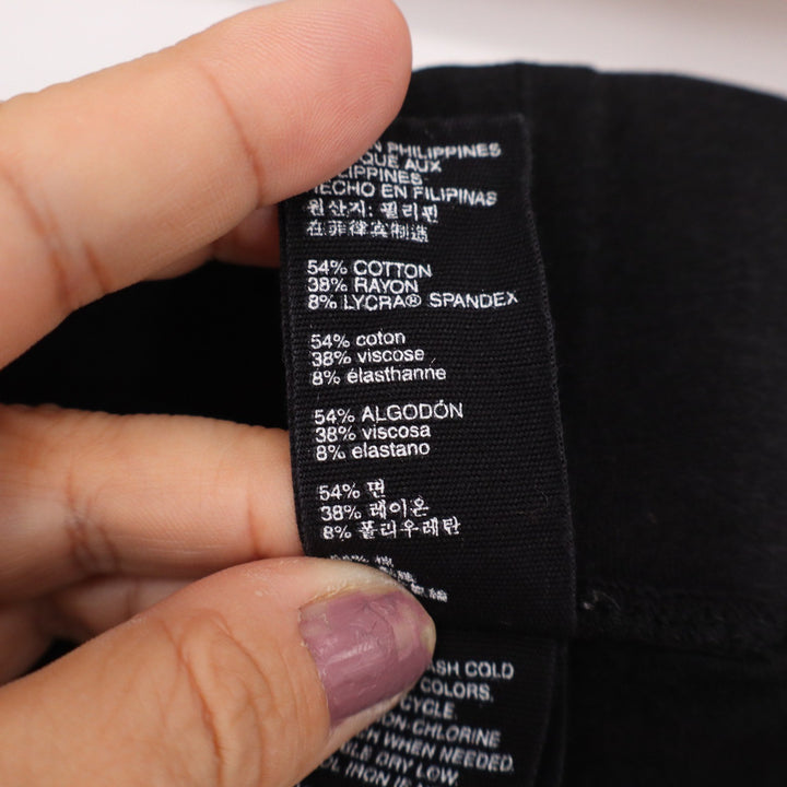 HUE Black Cotton Blend Stretch Leggings XL Solid Full Length Wide Waistband