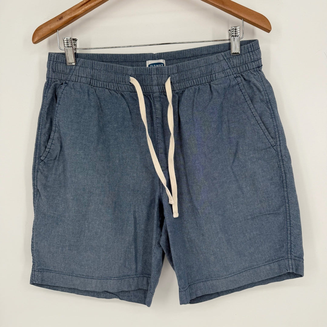 Old Navy Men Casual Drawstring Waist Shorts Blue Size M Cotton Blend