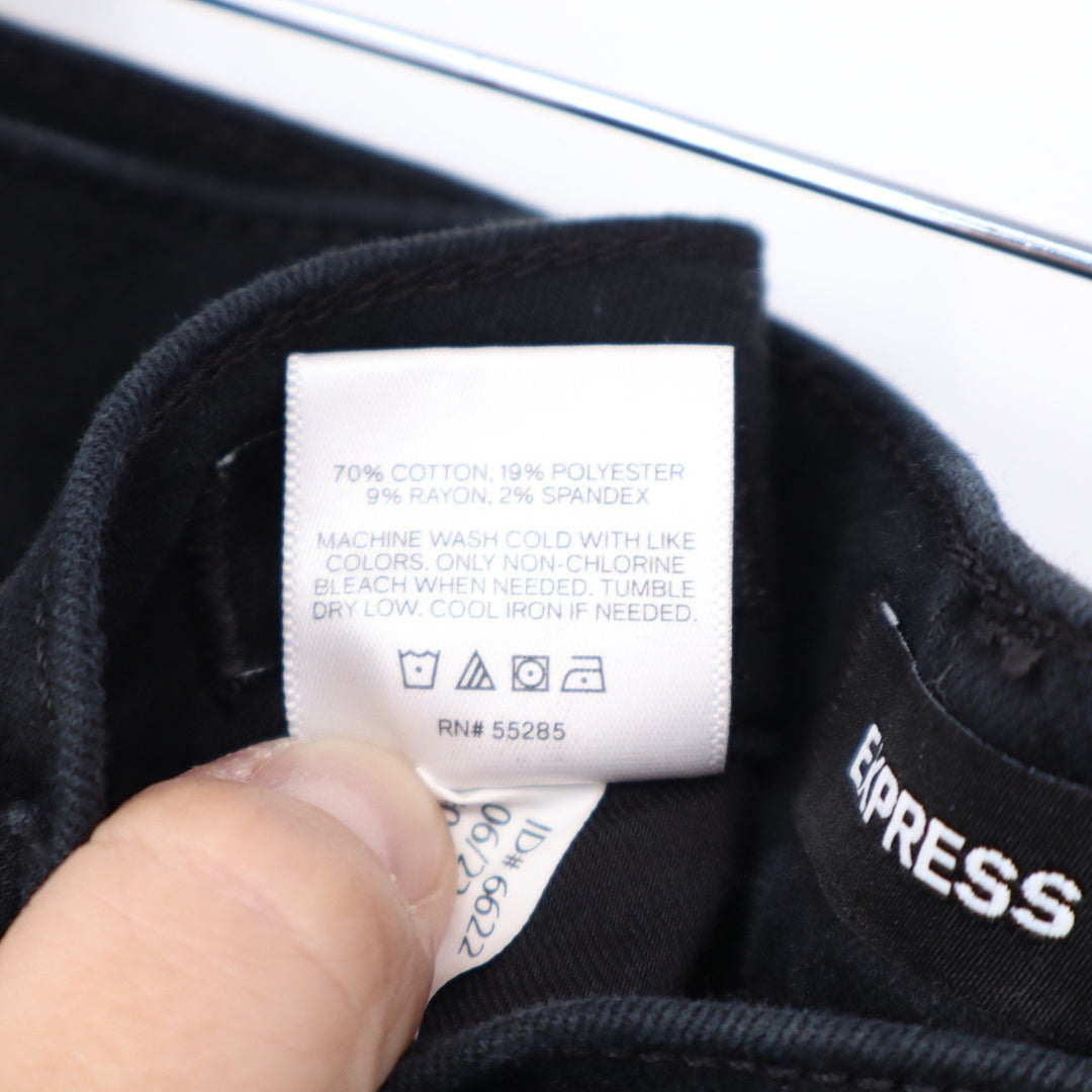 Express Skyscraper High Rise Flare Jeans Black Size 12R 12 Regular 6622