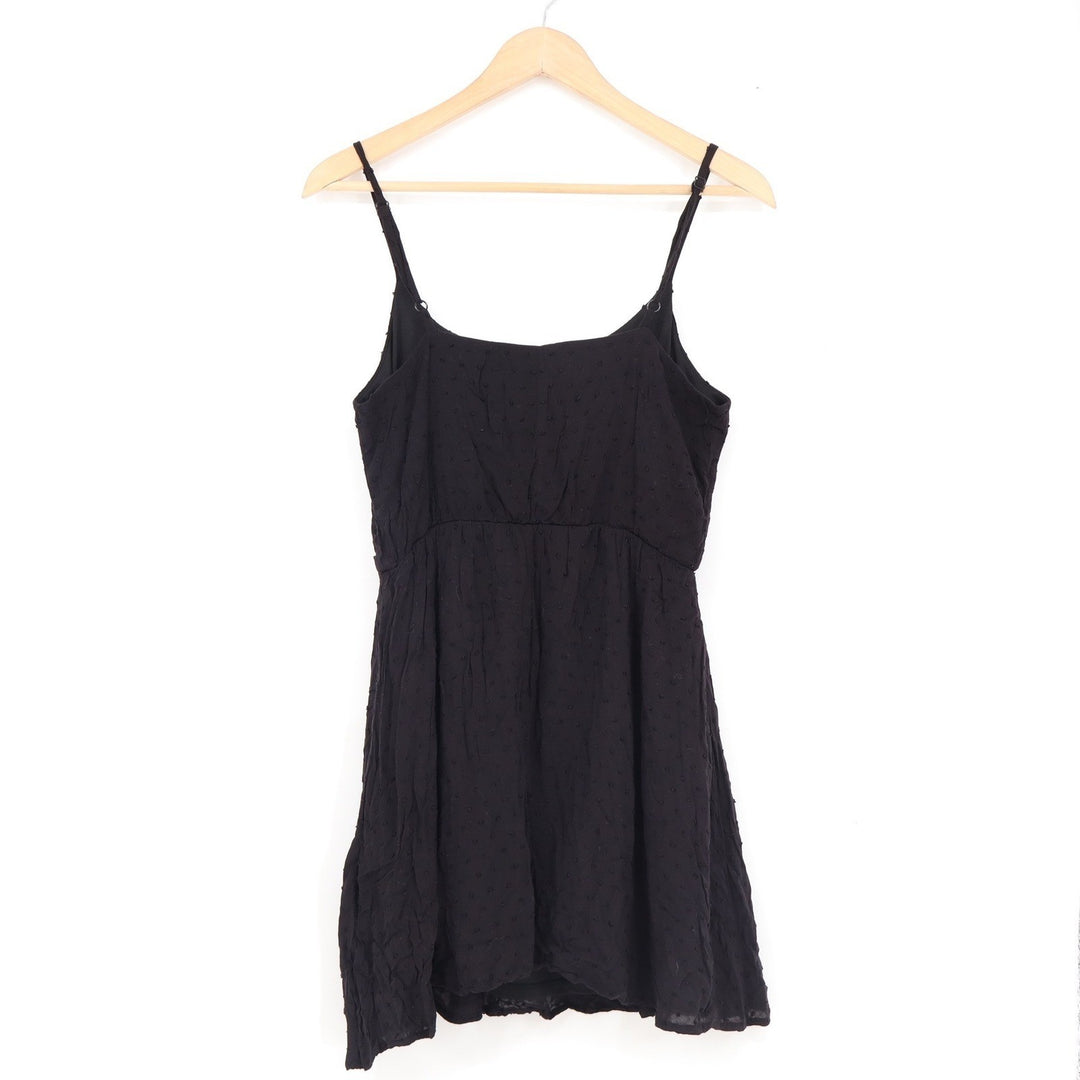 Rewind Black Swiss Dot Lace Embroidered Mini Dress Small Boho Sleeveless