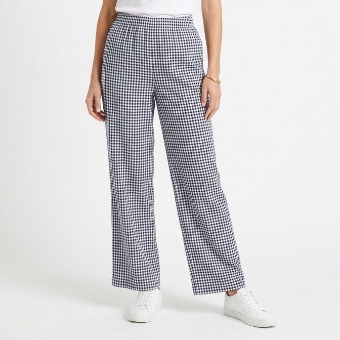 Charter Club Intimates Pajama Pants Womens Medium Blue Gingham Check Stretch