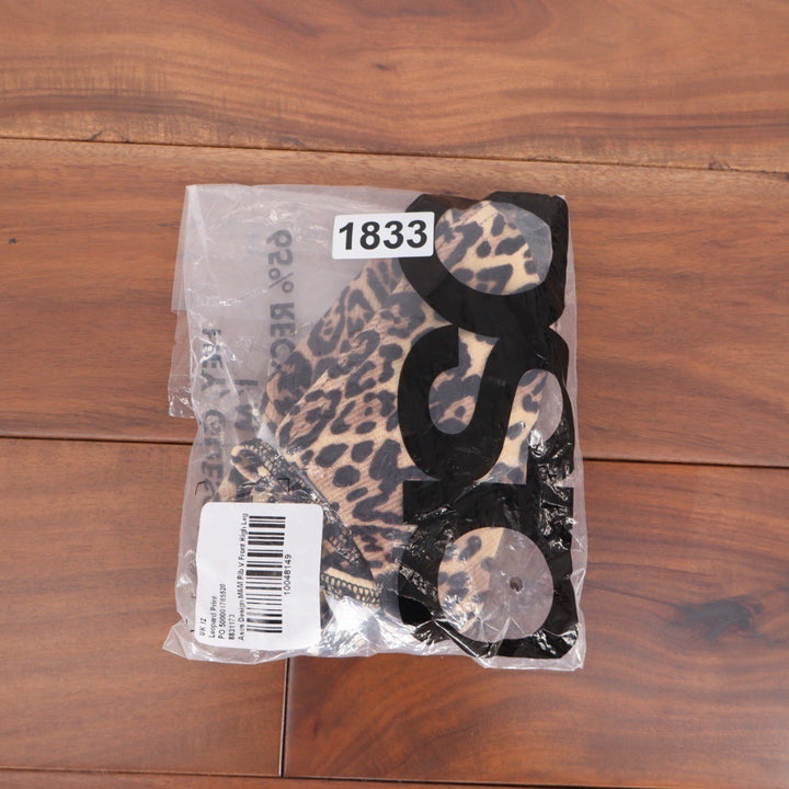 ASOS Design Leopard Print Deep Triangle Bikini Top Swimwear Size UK 10 US 6