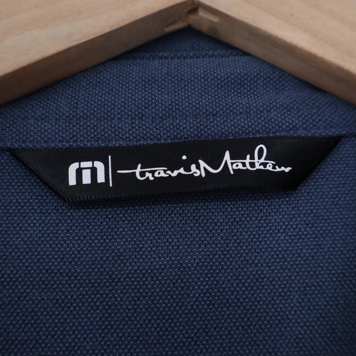 TravisMathew Mens Large Slate Blue United Rentals Performance Polo Shirt