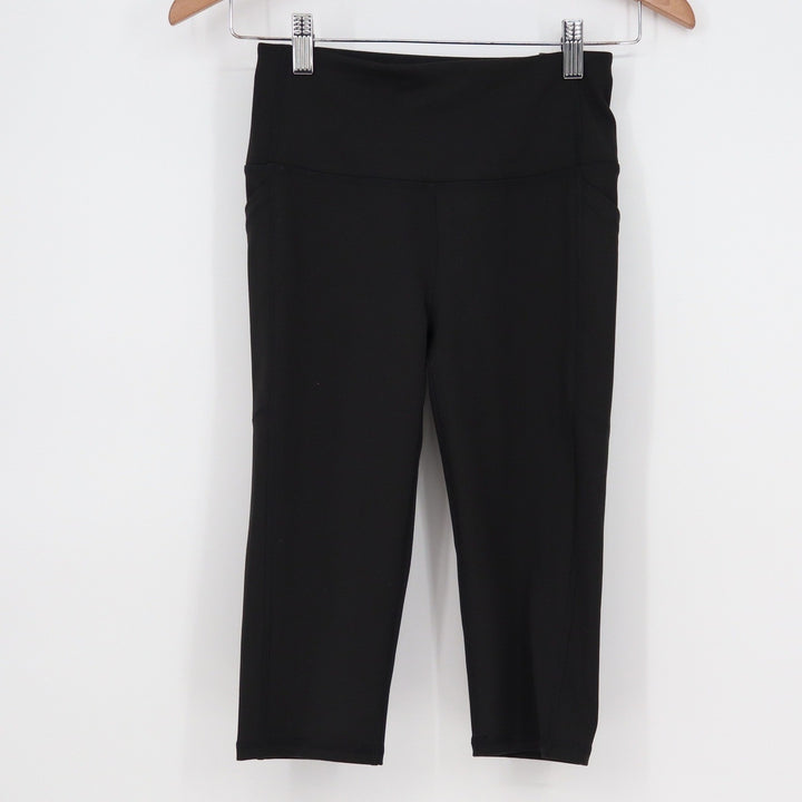 DSG Womens Momentum Crop Leggings Pure Black XS High Rise Side Pockets