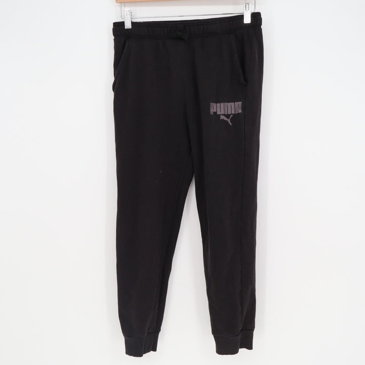 Puma Boys Black Fleece Jogger Sweatpants Size L 14/16 Logo Activewear