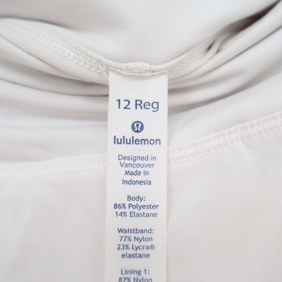 Lululemon Pace Rival Skirt White Pleated Tennis Golf Skort Size 12 Reg