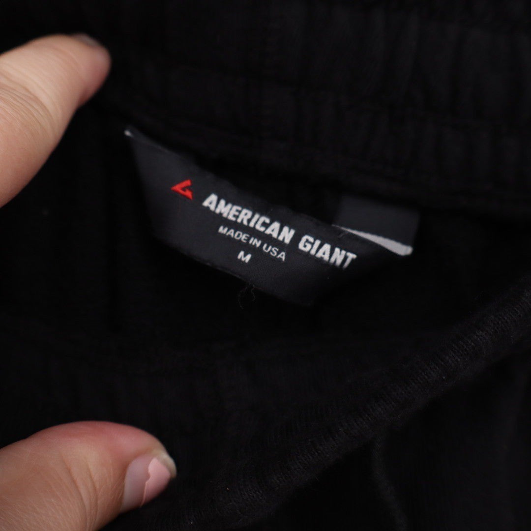 American Giant Mens Sweatshort Black Cotton Elastic Waist Drawstring Size M