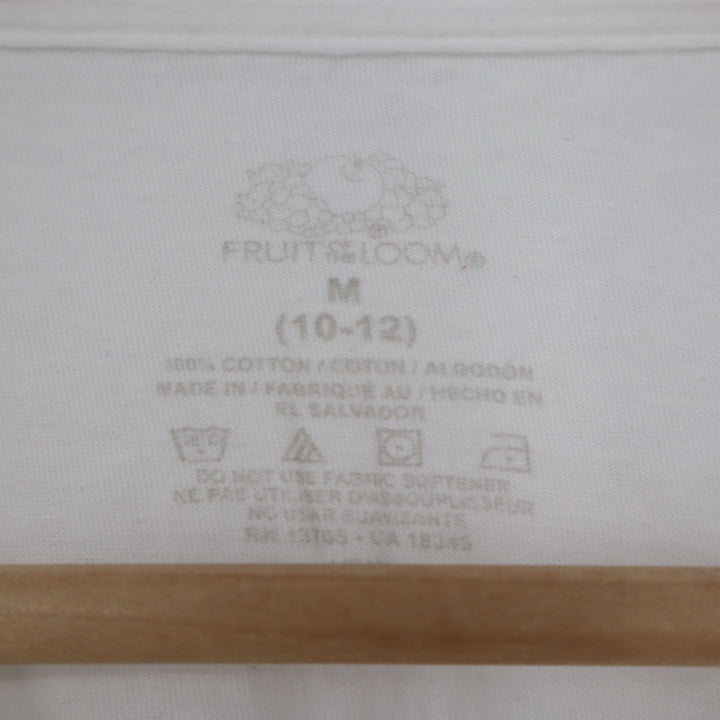Fruit of the Loom Kids White Cotton Short Sleeve Crewneck T-Shirt Size M 10-12