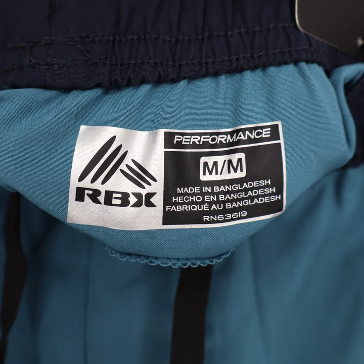 RBX Mens Performance Training Shorts Teal Navy Blue Size M 7 Inseam NWT