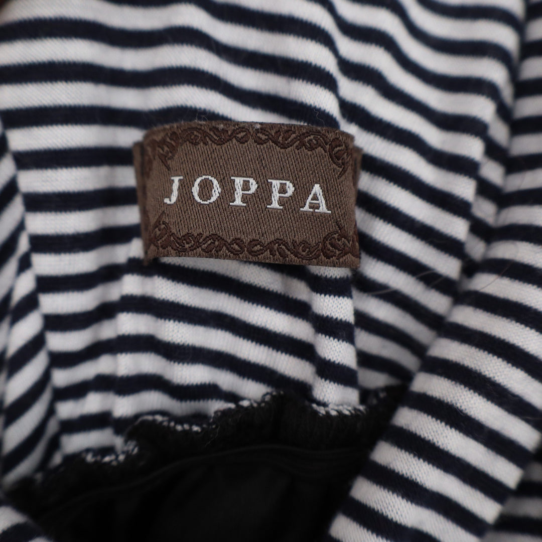 Joppa Womens Striped V-Neck Bubble Hem Mini Dress Black White Large USA