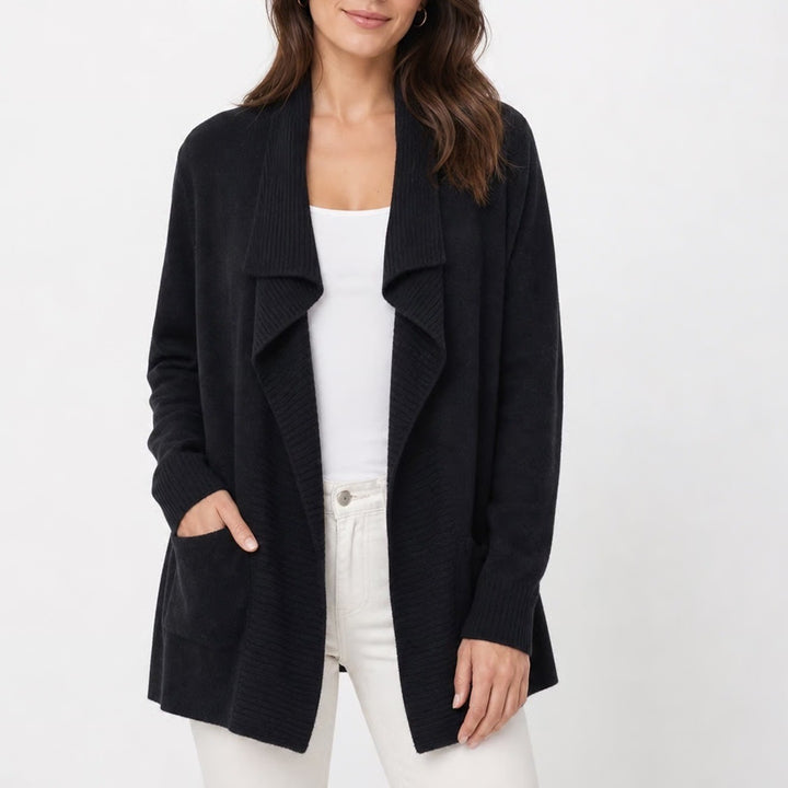 Old Navy Womens XS Charcoal Grey Open Front Draped Shawl Collar Cardigan Sweater