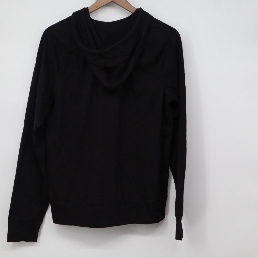 American Giant Lightweight Full Zip Hoodie Womens Medium Black Tri Blend Jersey