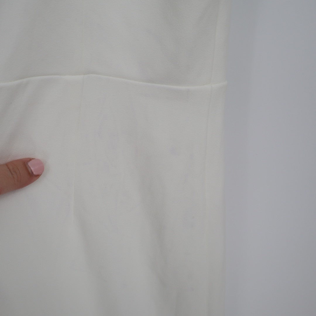 Lulus Feeling of Forever Maxi Dress Womens L White Back Button Spaghetti Strap