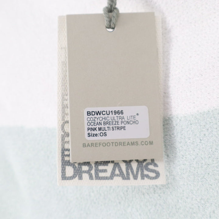 Barefoot Dreams CozyChic Ultra Lite Ocean Breeze Poncho Womens OS Multi Striped