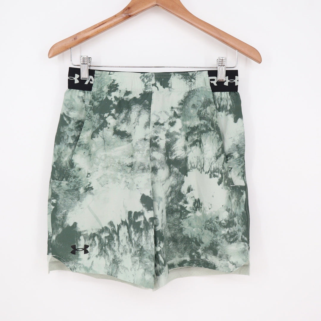 Under Armour Mens Vanish Woven 6in Print Shorts Green White Size S