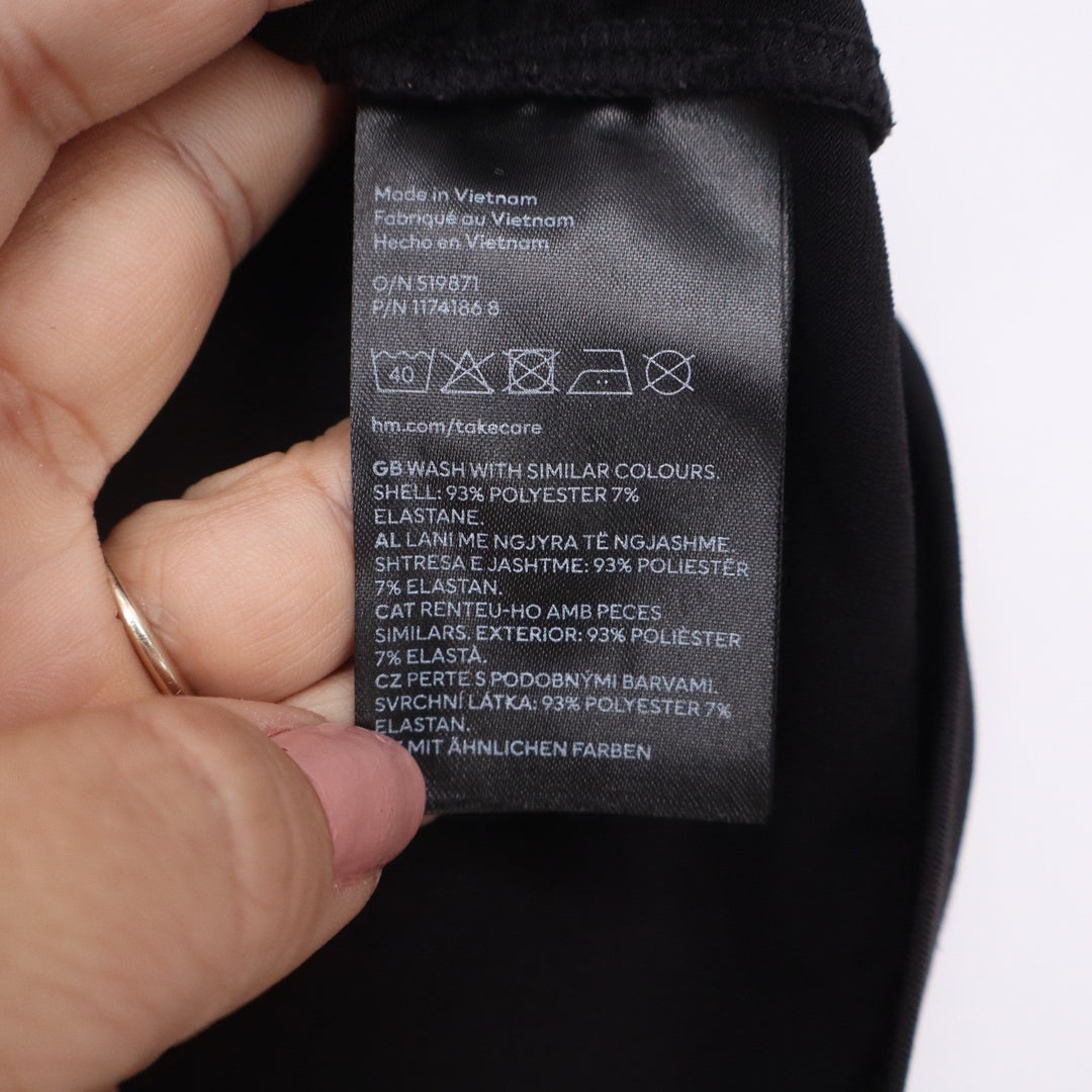 HM Womens Mock Neck Sleeveless Top Black Stretch Slim Fit Size S