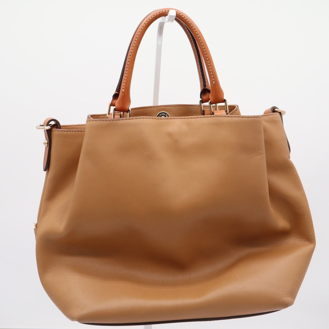 Dooney & Bourke Satchel Womens Large Leather Tan Crossbody Handbag Excellent