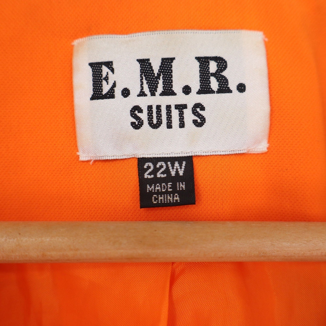 EMR Suits Orange Rosette Trim 2 Piece Skirt Suit Set Plus Size 22W Blazer Skirt