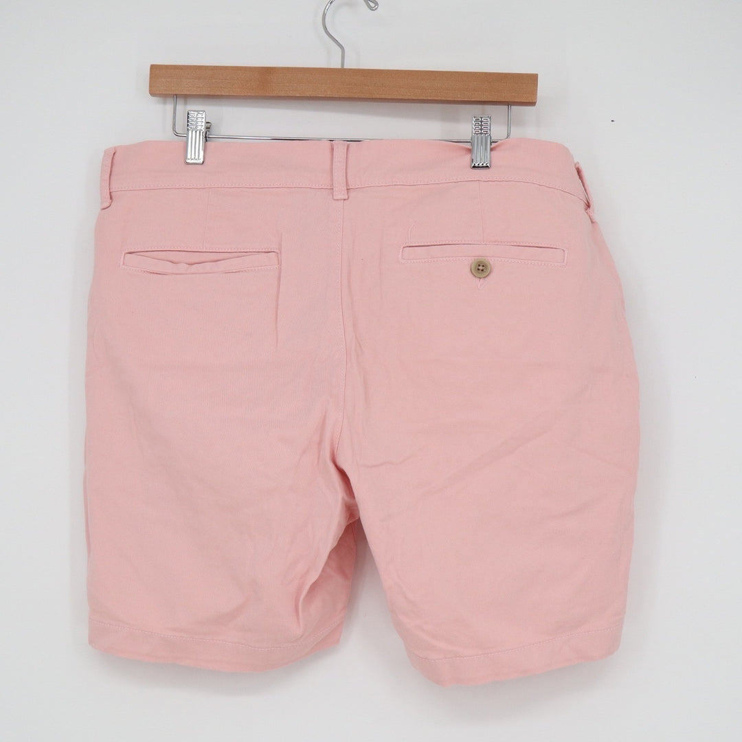 St Johns Bay Mens Pink Comfort Stretch Chino Shorts Size 34 Summer Flat Front