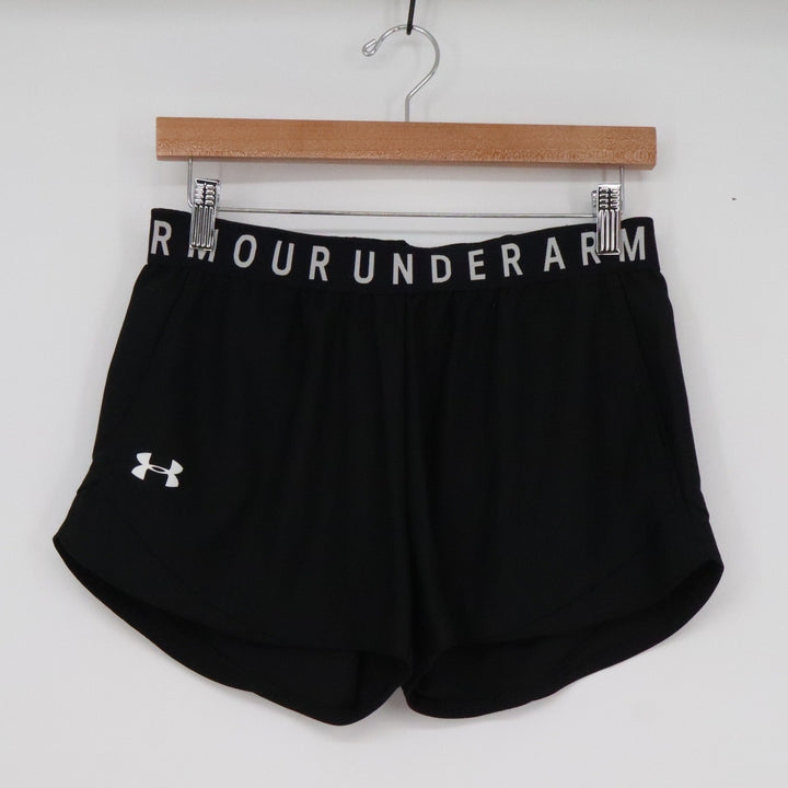 Under Armour Play Up 3.0 Shorts Womens Small Black HeatGear Athletic Running