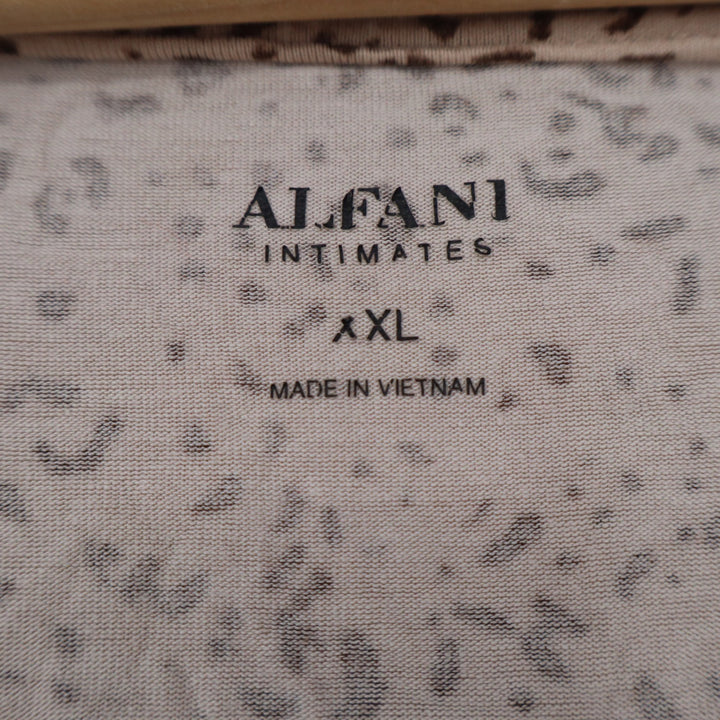 Alfani Intimates Womens XXL Tan Brown Animal Print Sleeveless Lounge Dress