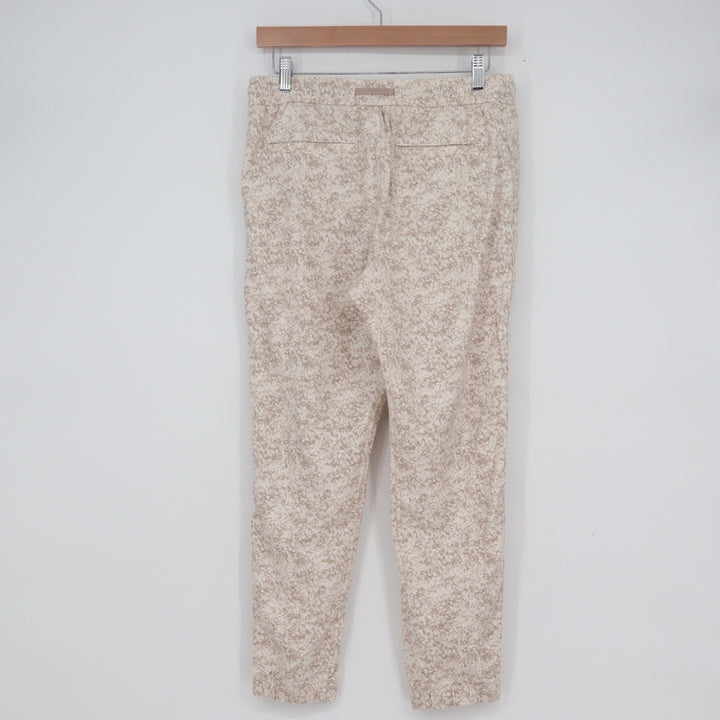 Athleta Farallon Jogger Pants Tan White Printed Organic Cotton Womens Small S