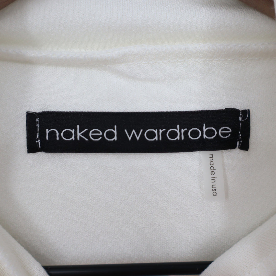 Naked Wardrobe Cream Turtleneck Long Sleeve Bodysuit Womens Medium