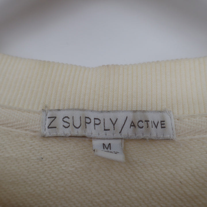Z Supply Baseline Love Sweatshirt Womens Medium Beige Cotton Ribbed Crew Neck