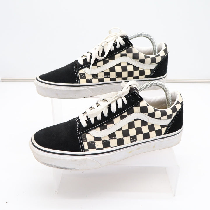 Vans Old Skool Sneakers Unisex M8/W9.5 Black White Check Round Toe Skate Shoes
