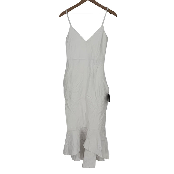 Lulus Stun Like Me White Bodycon Trumpet Hem Midi Dress Size M