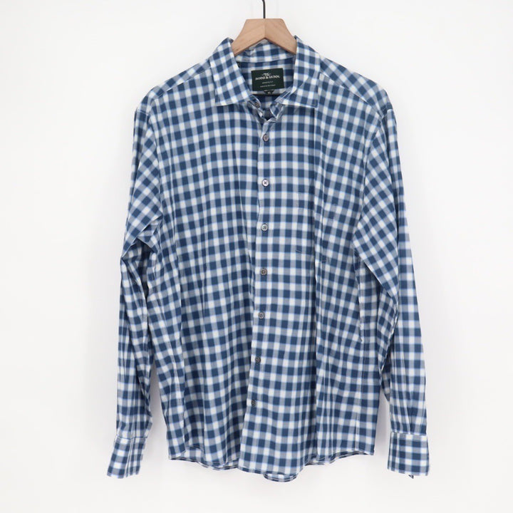 Rodd & Gunn Fit Gingham Check Long Sleeve Button Up Shirt XL Woven in Italy