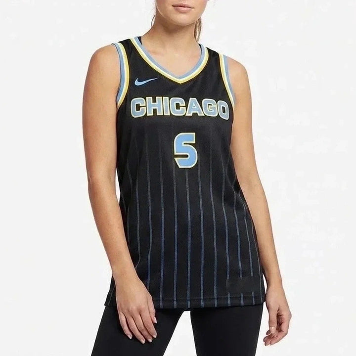 Nike Chicago Sky Angel Reese 5 Explorer Edition WNBA Jersey Black XXL