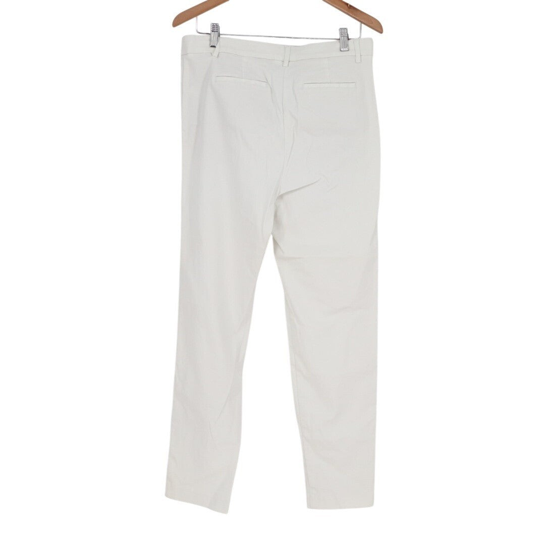 J. Jill Wearever Collection Refined Woven Trousers Womens 12 Beige Rayon Stretch