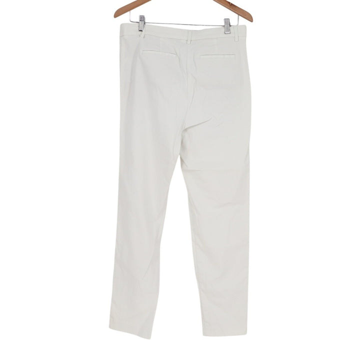 J. Jill Wearever Collection Refined Woven Trousers Womens 12 Beige Rayon Stretch