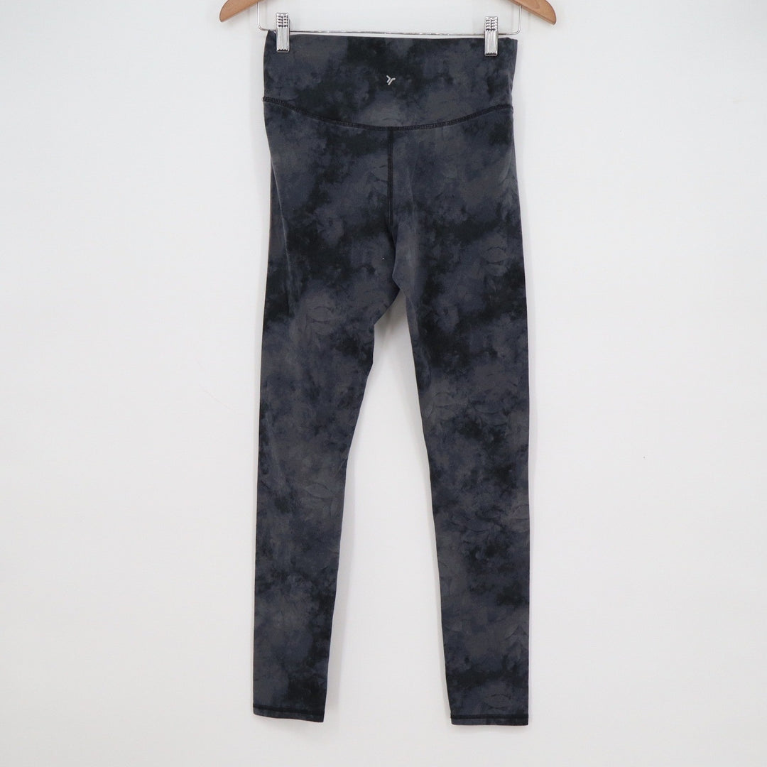 Old Navy Active PowerChill XXL Gray Tie Dye Crossover Waistband Leggings Go-Dry