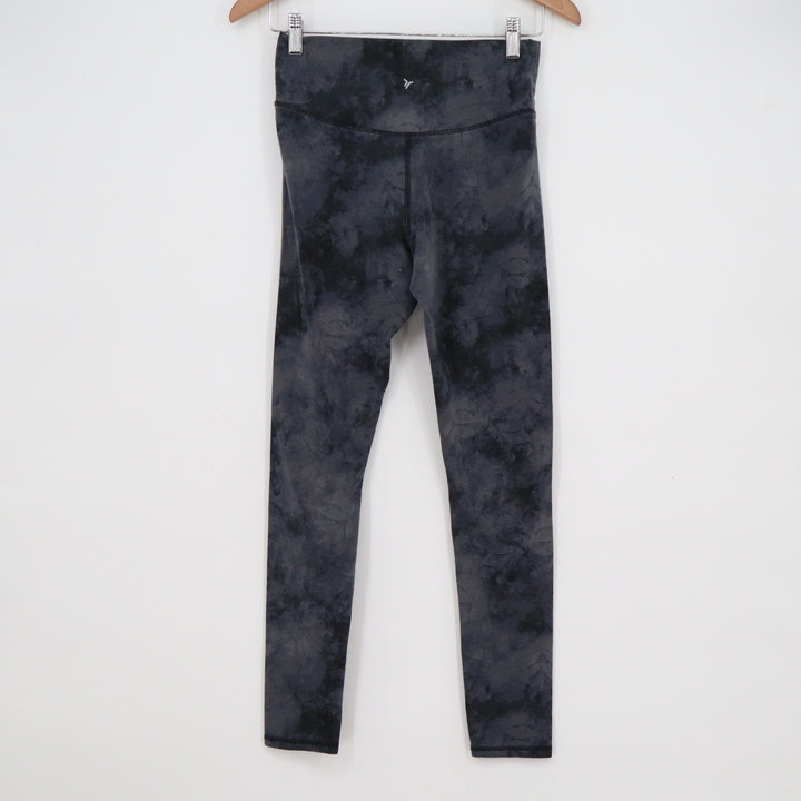 Old Navy Active PowerChill XXL Gray Tie Dye Crossover Waistband Leggings Go-Dry