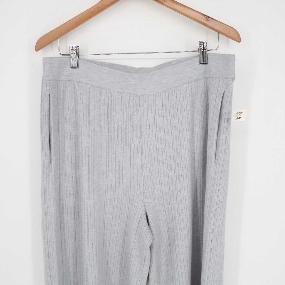 State of Day Intimates Pajama Pants Women Large Blue Blizzard Rib Knit Sleepwear