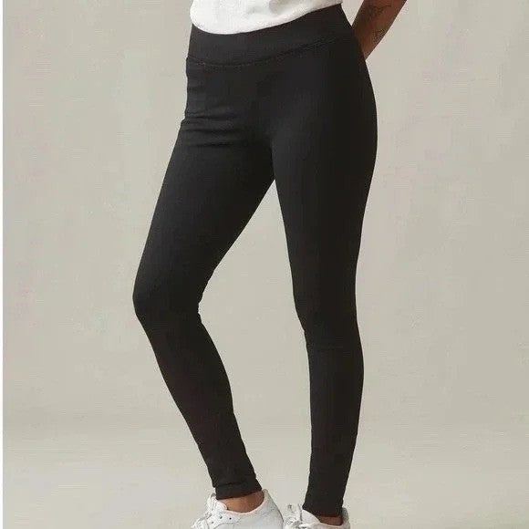 American Giant Ponte Slim Pants Womens 10 Super Black Skinny Leg Stretch Casual