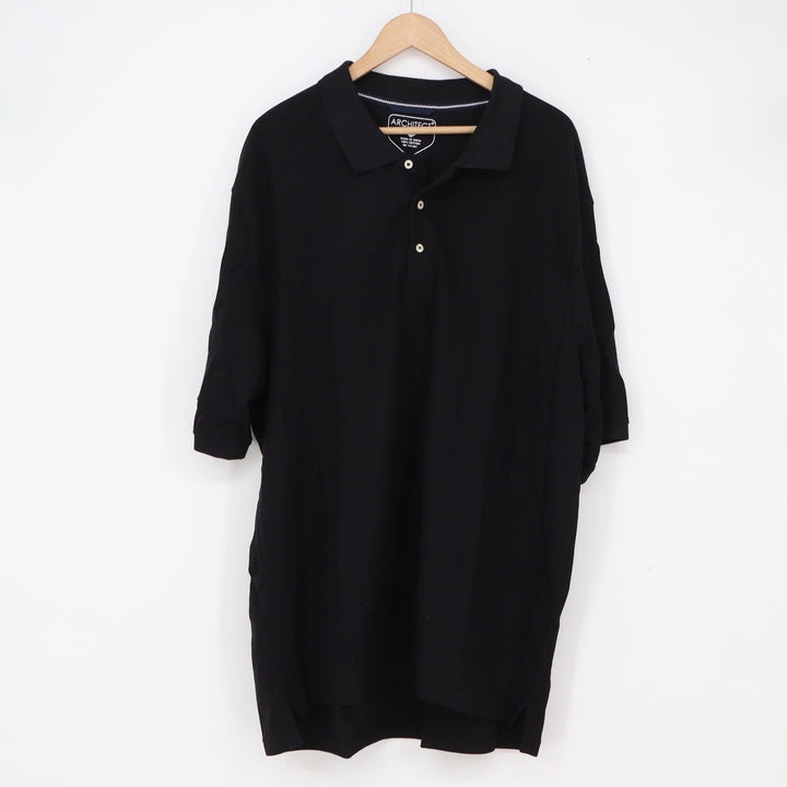 Architect Polo Shirt Mens XXL Black Short Sleeve Solid Cotton Excellent