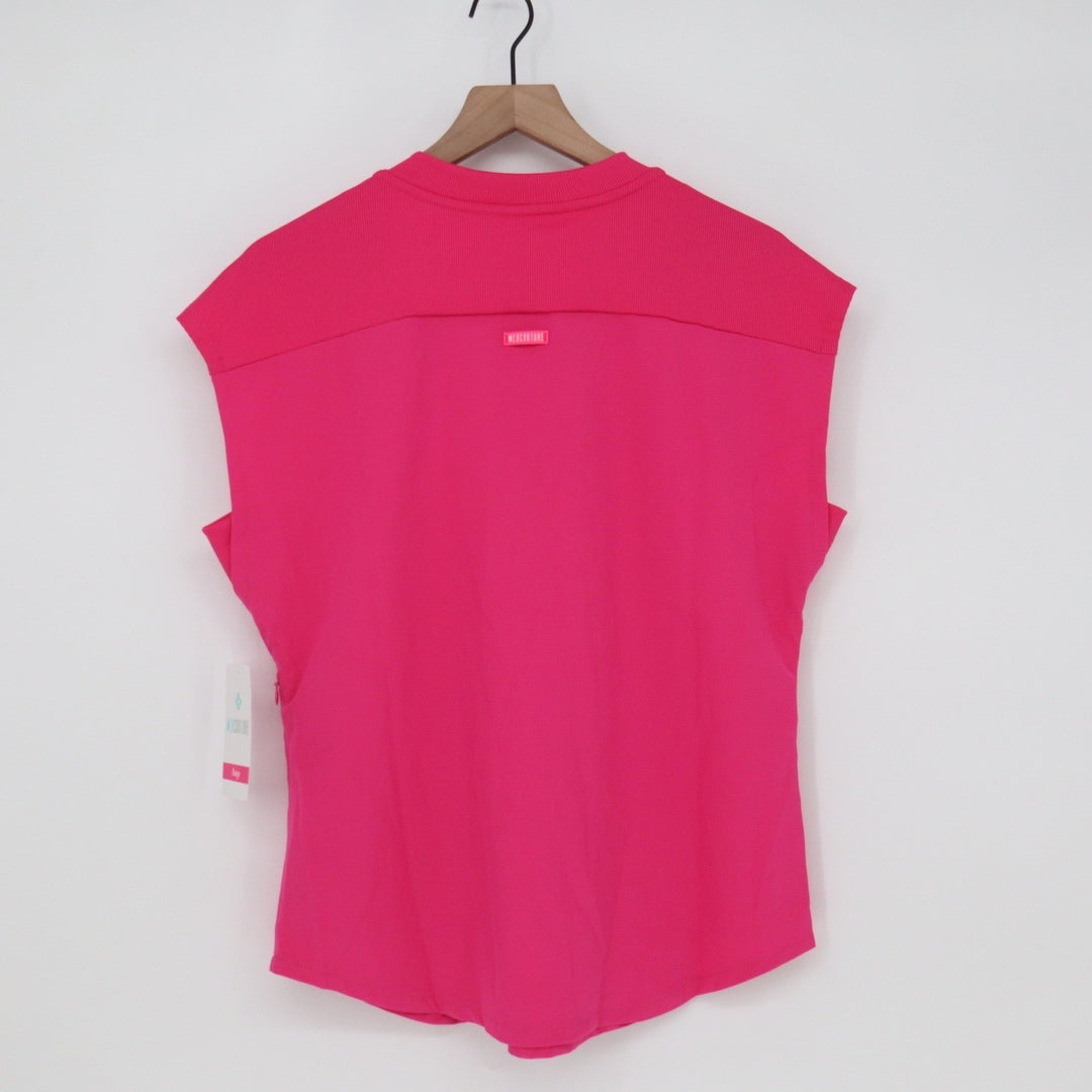 Med Couture Scrub Top Womens S Amp Pink 4-Way Stretch Sleeveless NEW