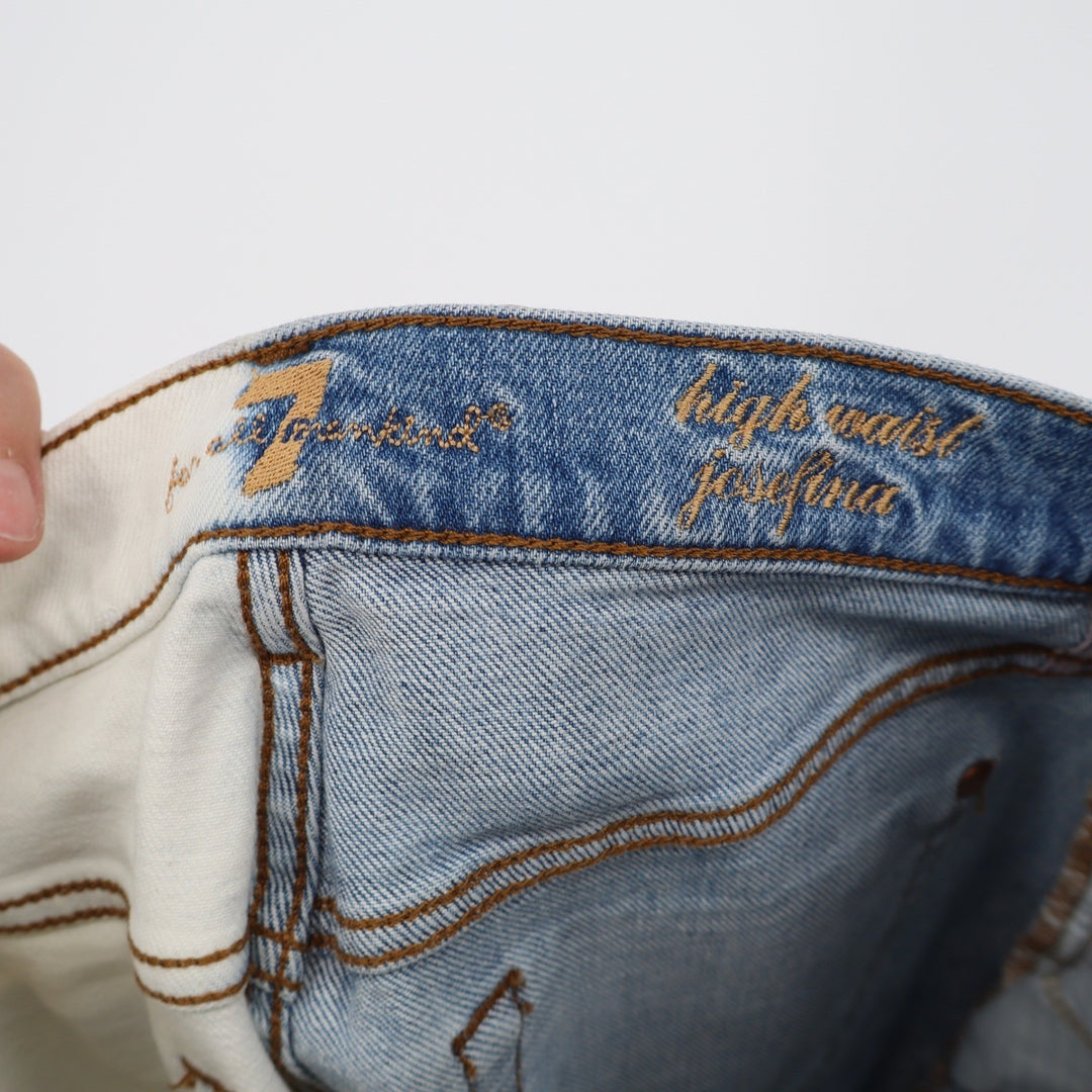 7 For All Mankind High Waist Josefina Two Tone Split Distressed Jeans Size 23