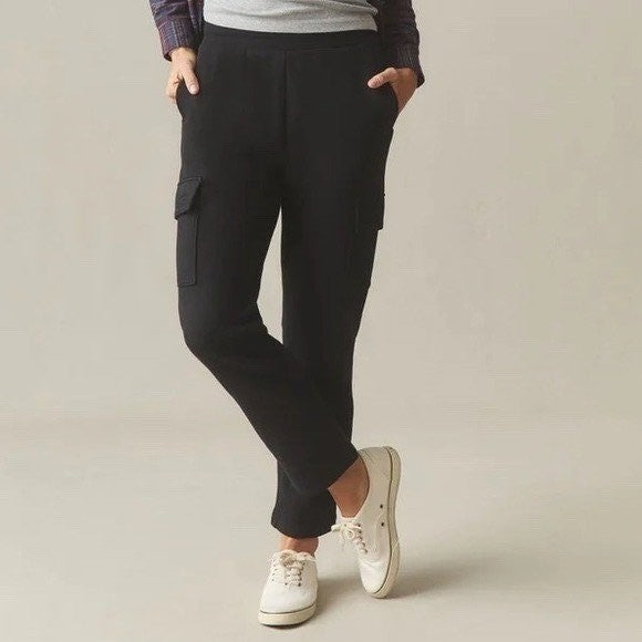 American Giant Sweatpant Womens Medium Black Cotton Straight Leg Cargo Pockets