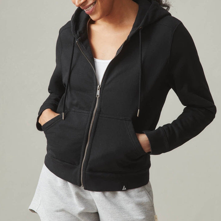American Giant Full Zip Hoodie Black Cotton Made in USA Mens Medium Casual